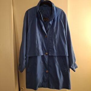 Gallery Women's Blue Sueded Trencoat Jacket